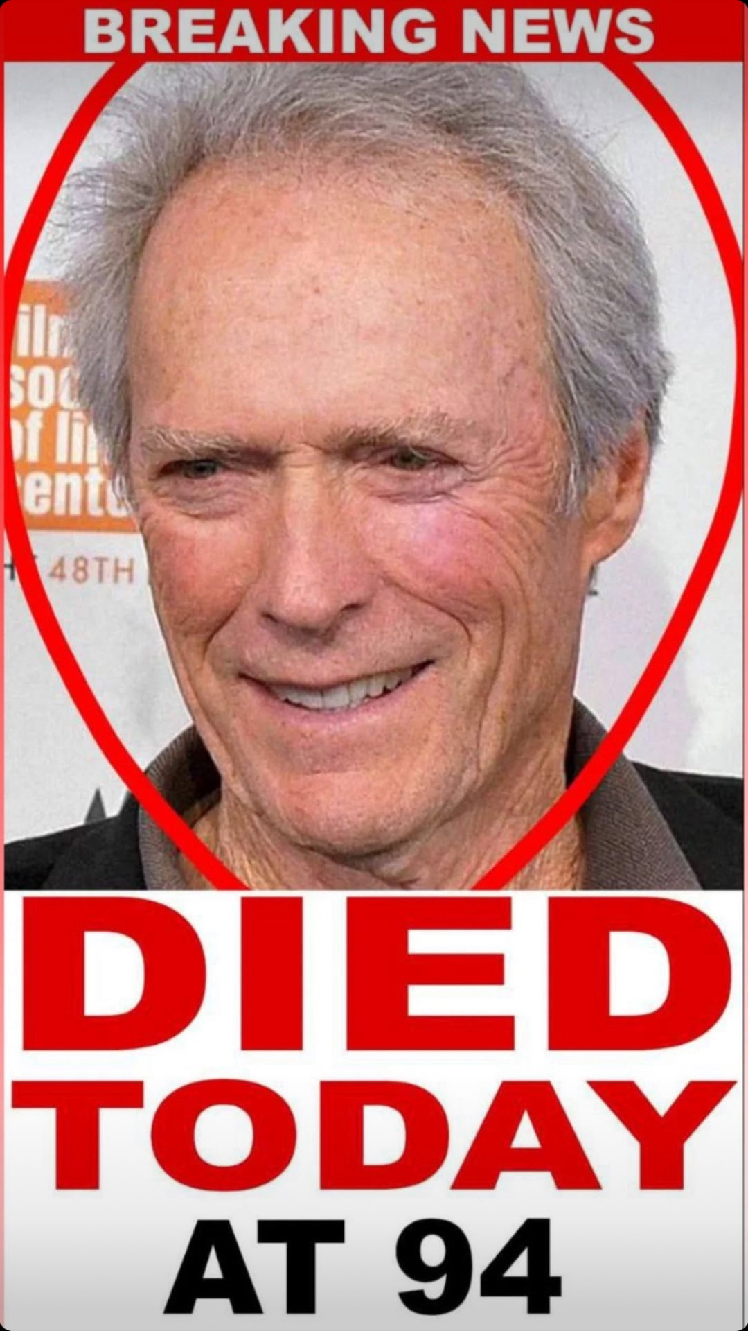 30 minutes ago in California, Clint Eastwood has been confirmed!!!