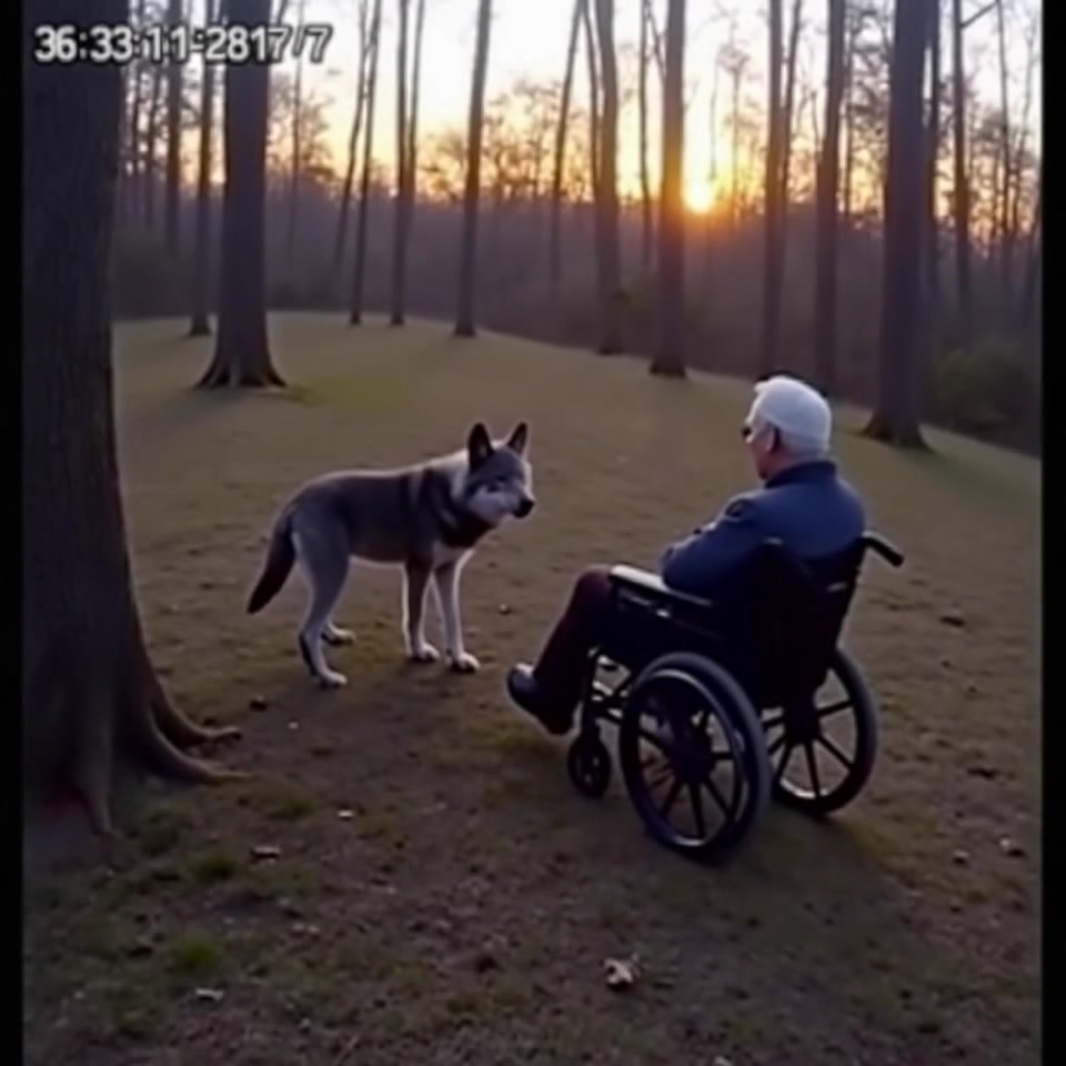 A wild wolf saves an old man