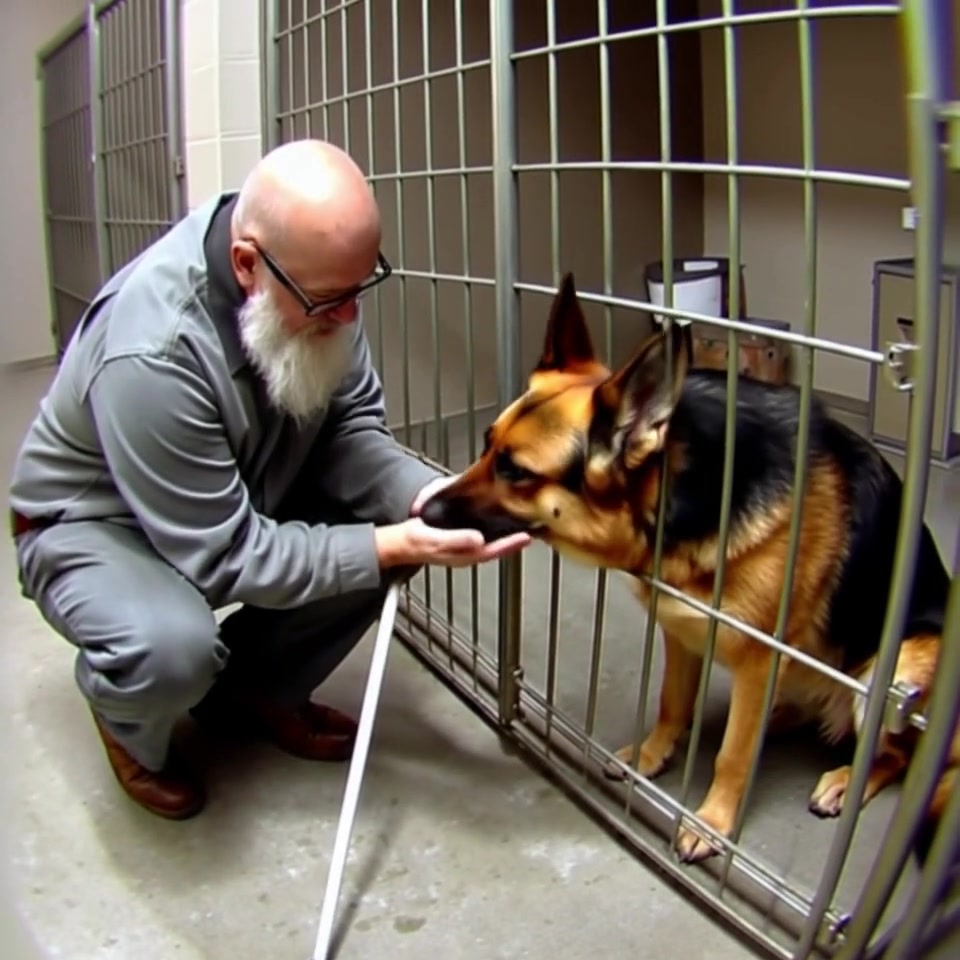 A Blind Veteran Approached an Aggressive Police Dog No One Could Touch. The Animal’s Reaction